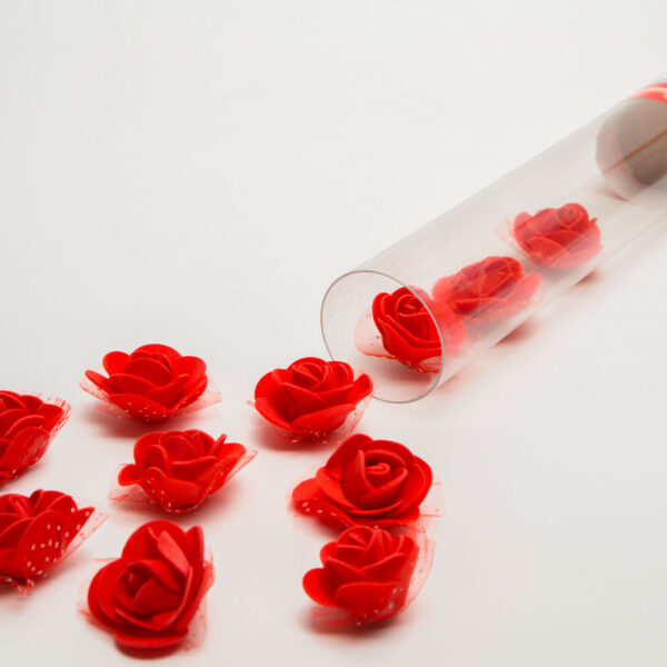 Konfetti kilövő - piros rózsa - 40 cm
