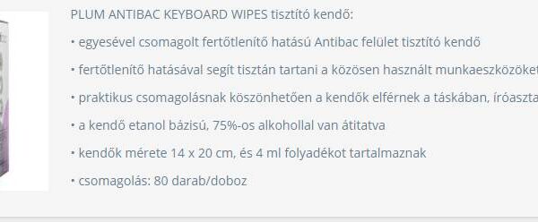 Egyesével csomagolt fertőtlenítő hatású Antibac felület tisztító kendő