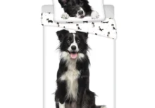 Border Collie mintás ágyneműhuzat – fekete-fehér kutyás design.